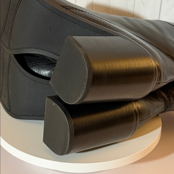 FRANCO SARTO Womens Leather Block Heel Mid Calf Boots 7.5 Black Stylish Like New - Picture 8 of 11